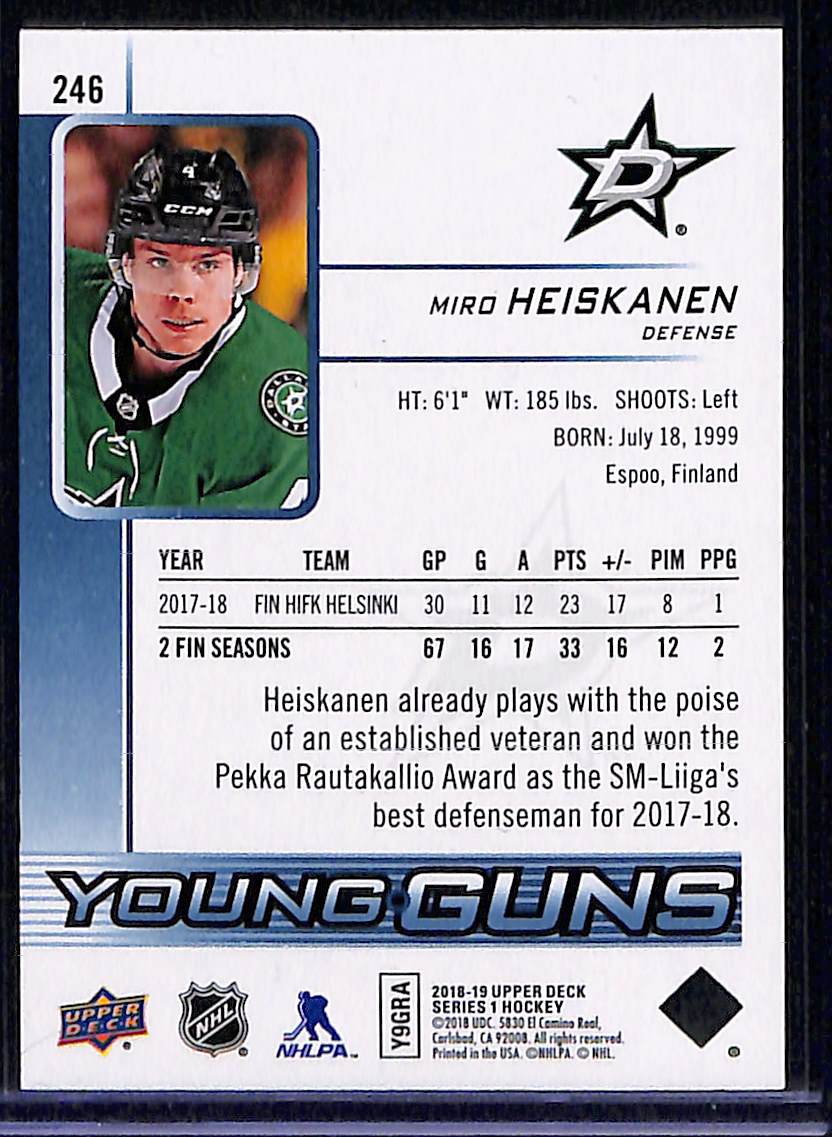 2018-19 Upper Deck Series 1 Miro Heiskanen #246