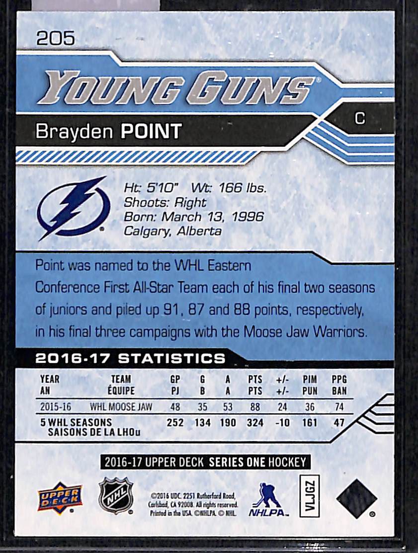 2016-17 Upper Deck Series 1 Brayden Point #205
