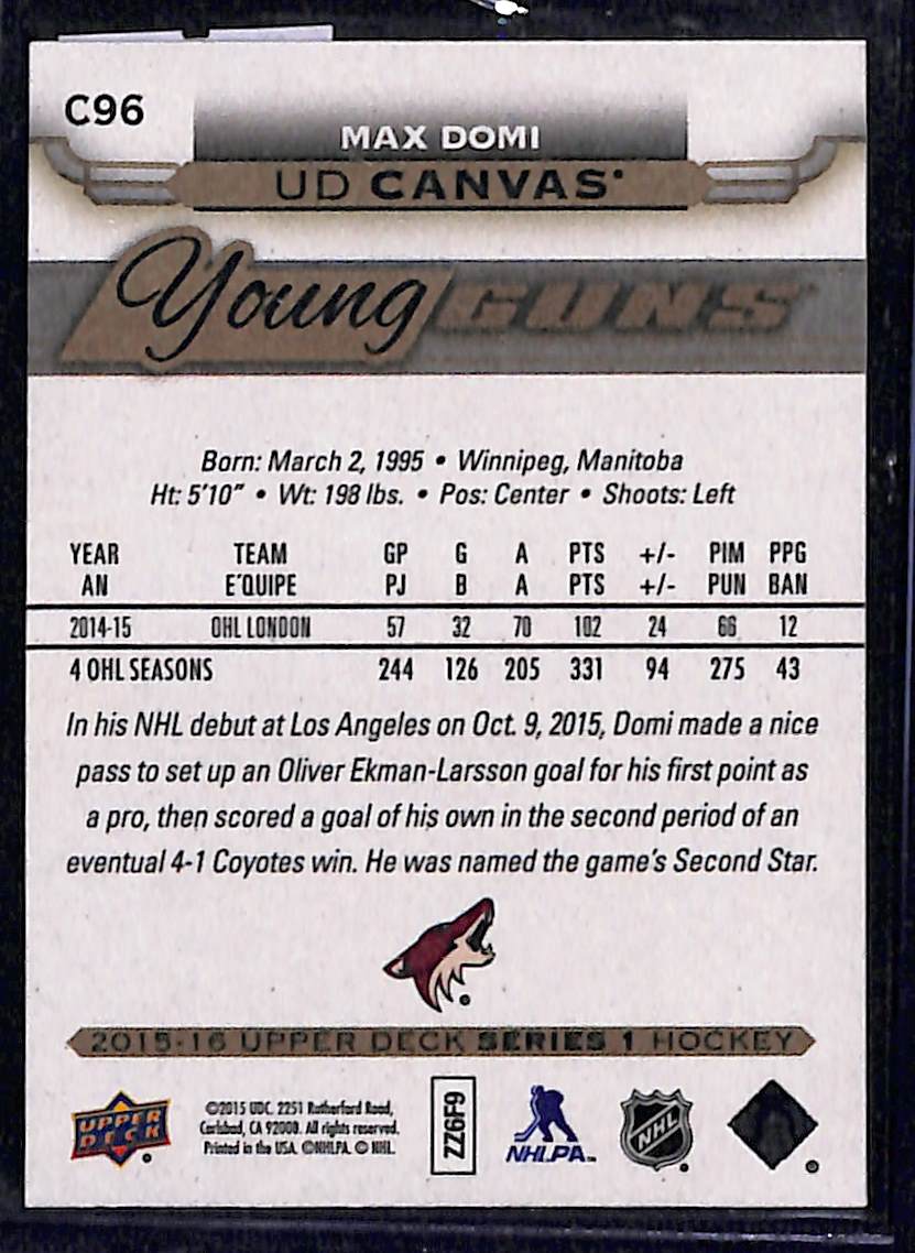 2015-16 Upper Deck Series 1 Max Domi #C96