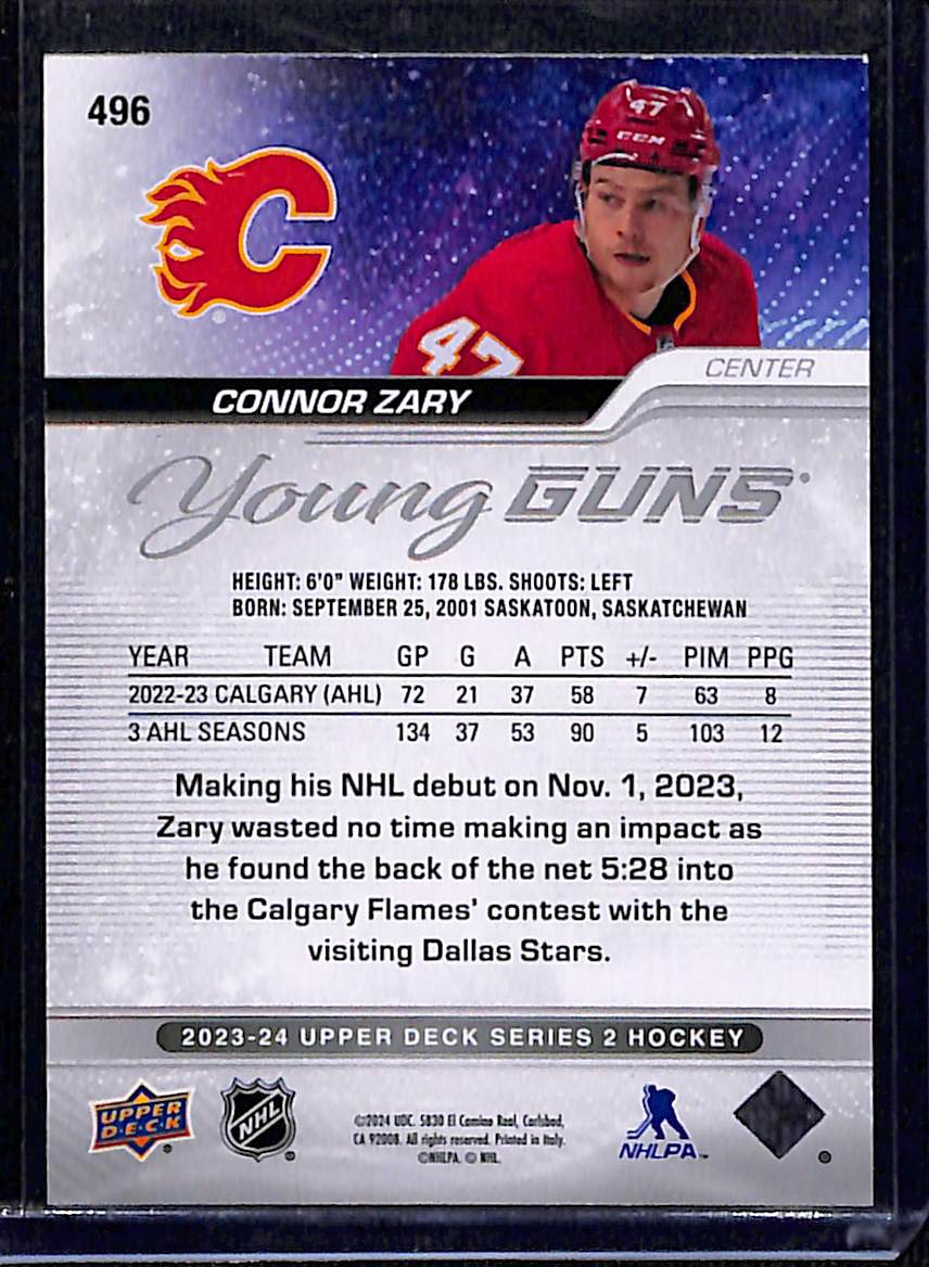 2023-24 Upper Deck Series 2 Connor Zary #496
