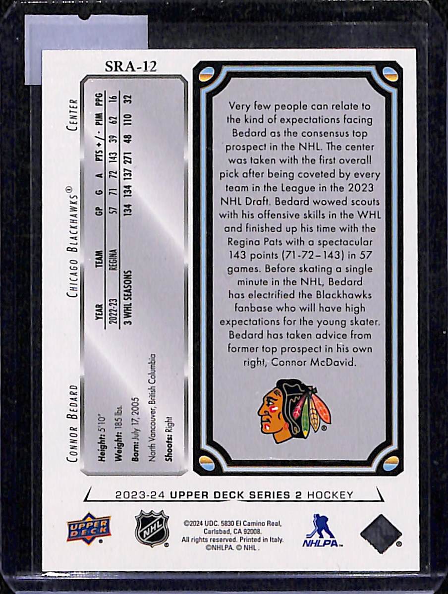 2023-24 Upper Deck Series 2 Connor Bedard #SRA-12