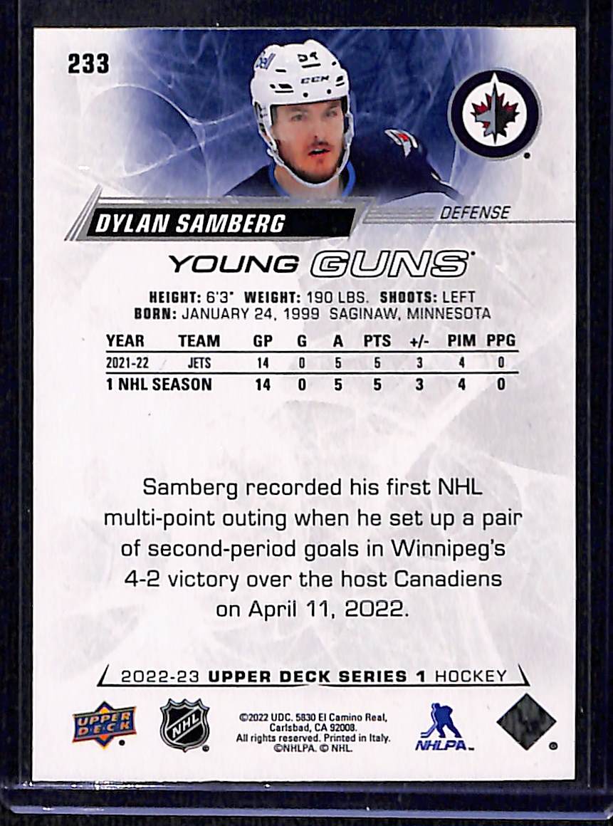 2022-23 Upper Deck Series 1 Dylan Samberg #233