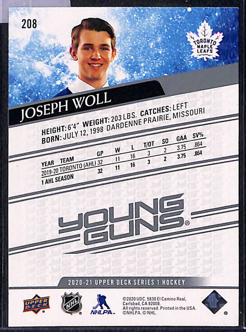 2020-21 Upper Deck Series 1 Joseph Woll #208