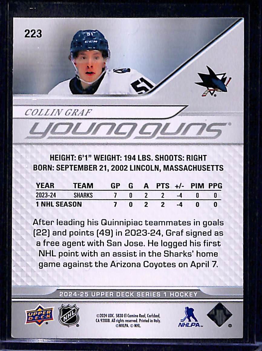 2024-25 Upper Deck Series 1 Collin Graf #223