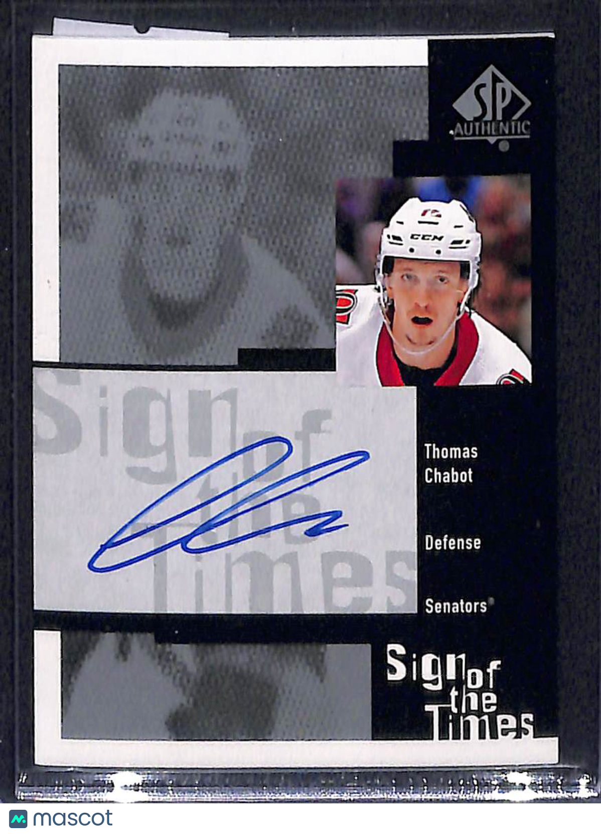 2017-18 Upper Deck SP Authentic Sign of the Times Thomas Chabot #SOTT-TC Sign of the Times Autograph