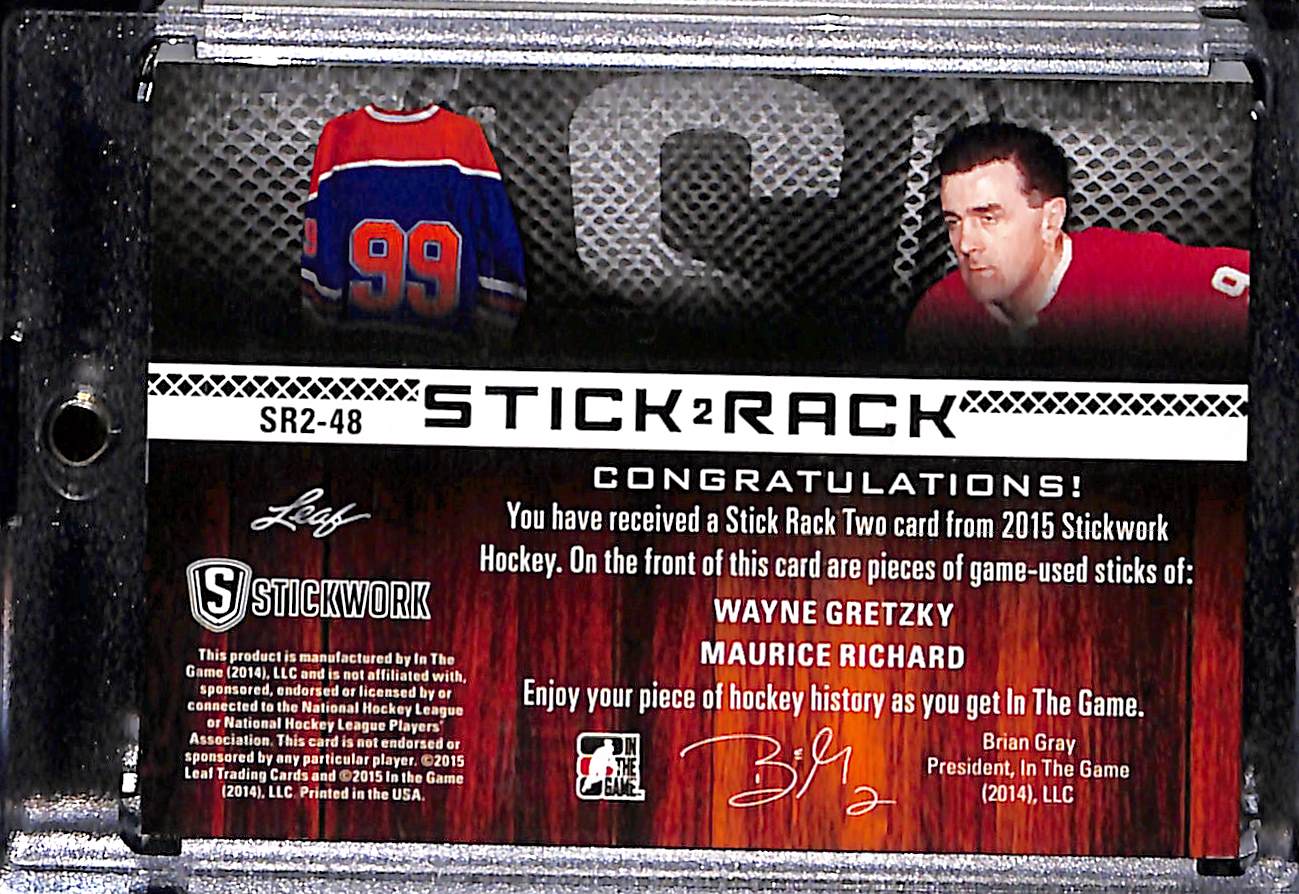2015 in the game Wayne Gretzky Maurice Richard #SR2- 48 Stick Rack