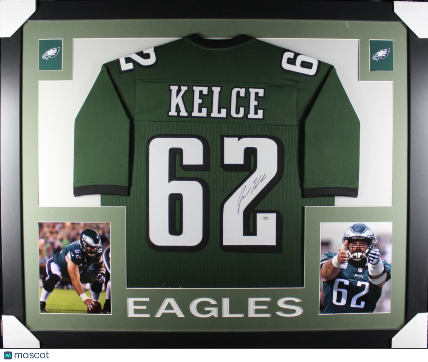 2023 Jason Kelce Philadelphia Eagles Signed Jason Kelce Signed Custom Framed Jersey Display (PSA) Football Jersey Jersey