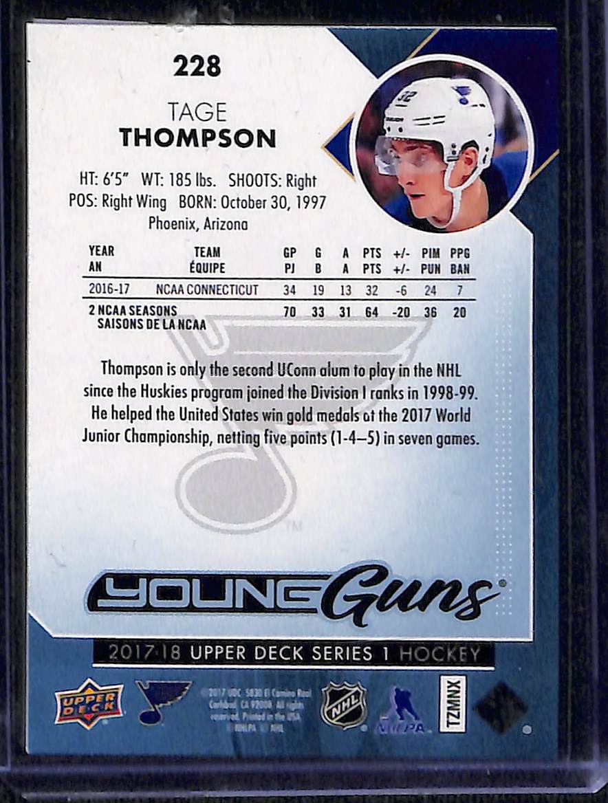 2017-18 Upper Deck Series 1 Tage Thompson #228