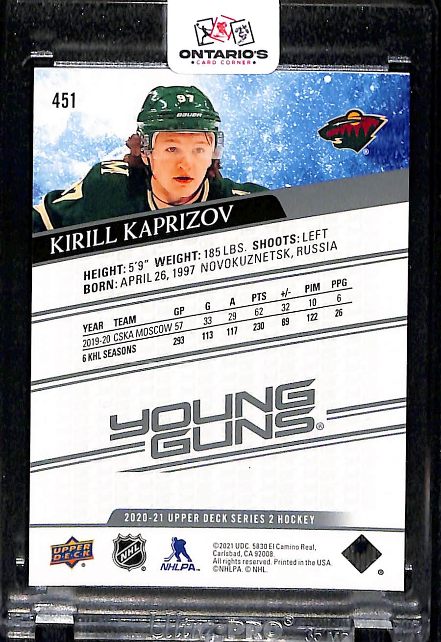2021 Upper Deck Series 2 Young Guns Kirill Kaprizov #451