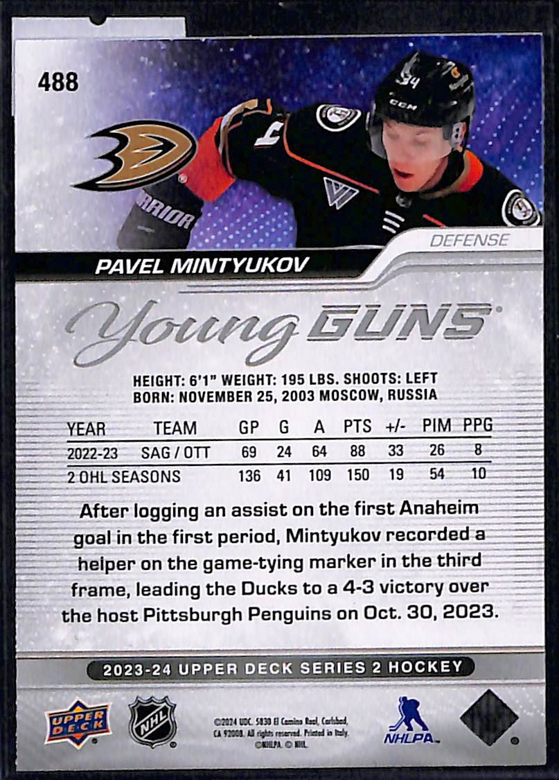 2023-24 Upper Deck Series 2 Pavel Mintyukov #488