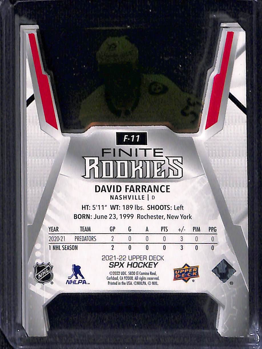2021-22 SPX Hockey David Farrance #35/99 35/99