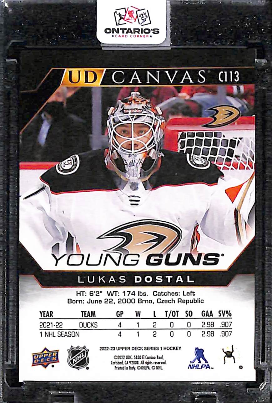 2022 Upper Deck UD Canvas Young Guns Lukas Dostal #C113