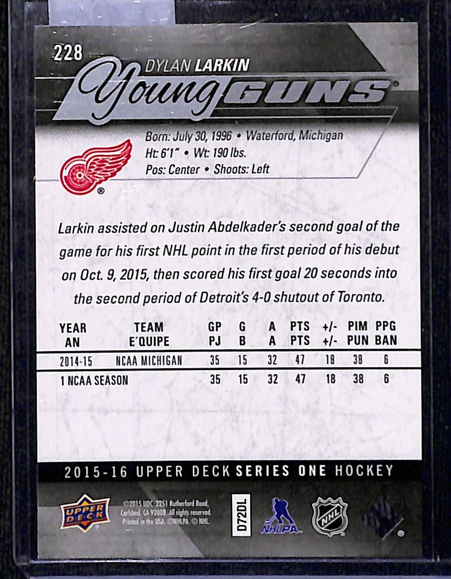 2015-16 Upper Deck Series 1 Dylan Larkin #228