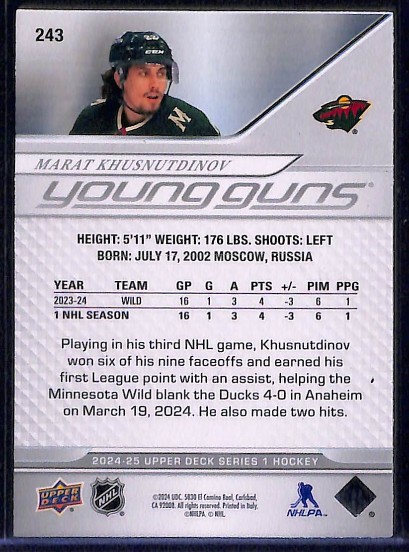 2024-25 Upper Deck Series 1 Marat Khusnutdinov #243