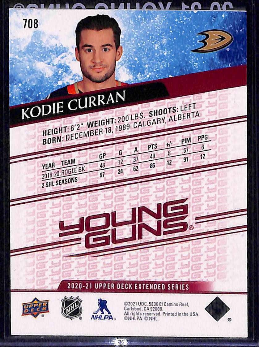 2020-21 Upper Deck Extended Series Kodie Curran #708