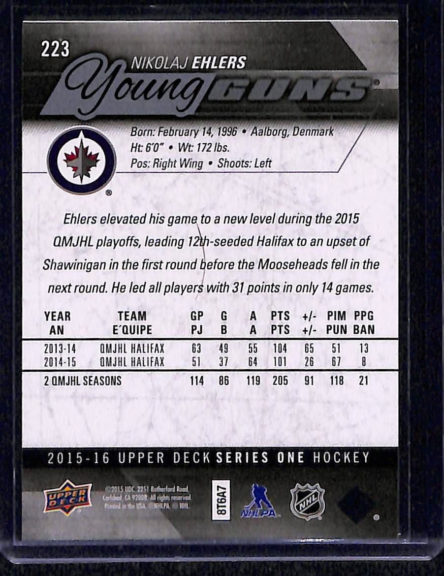 2015-16 Upper Deck Series 1 Nikolaj Ehlers #223