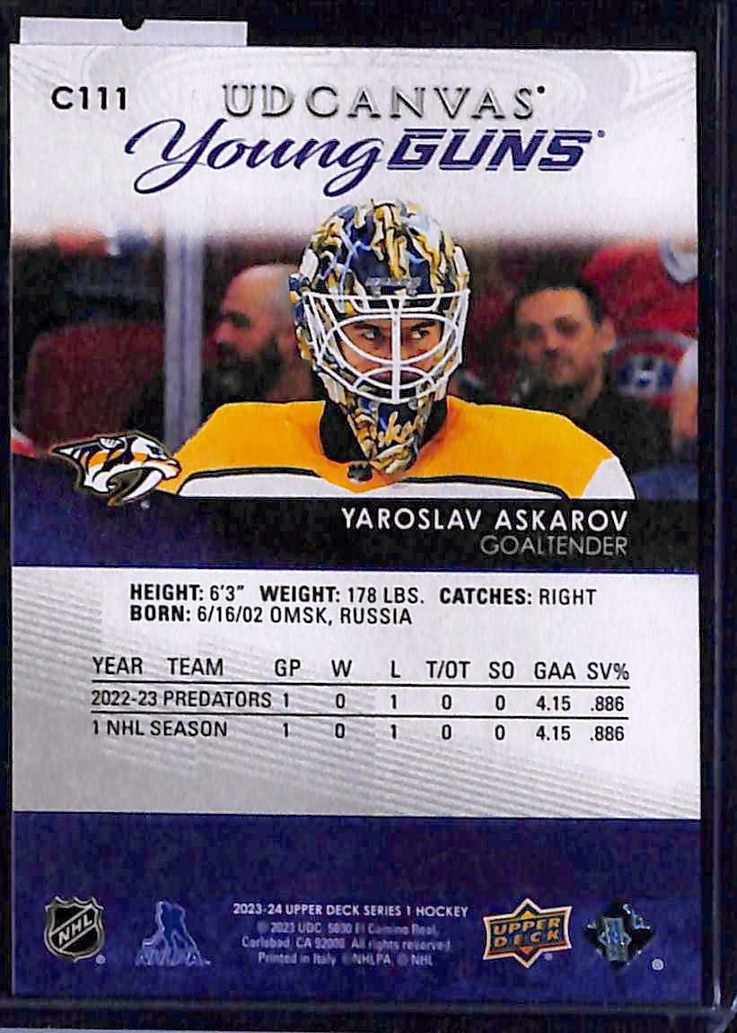 2023-24 Upper Deck Series 1 Yaroslav Askarov #C111