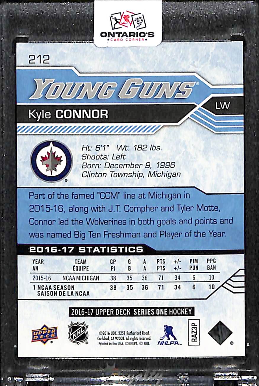 2016 Upper Deck Series 1 Young Guns Kyle Connor #212