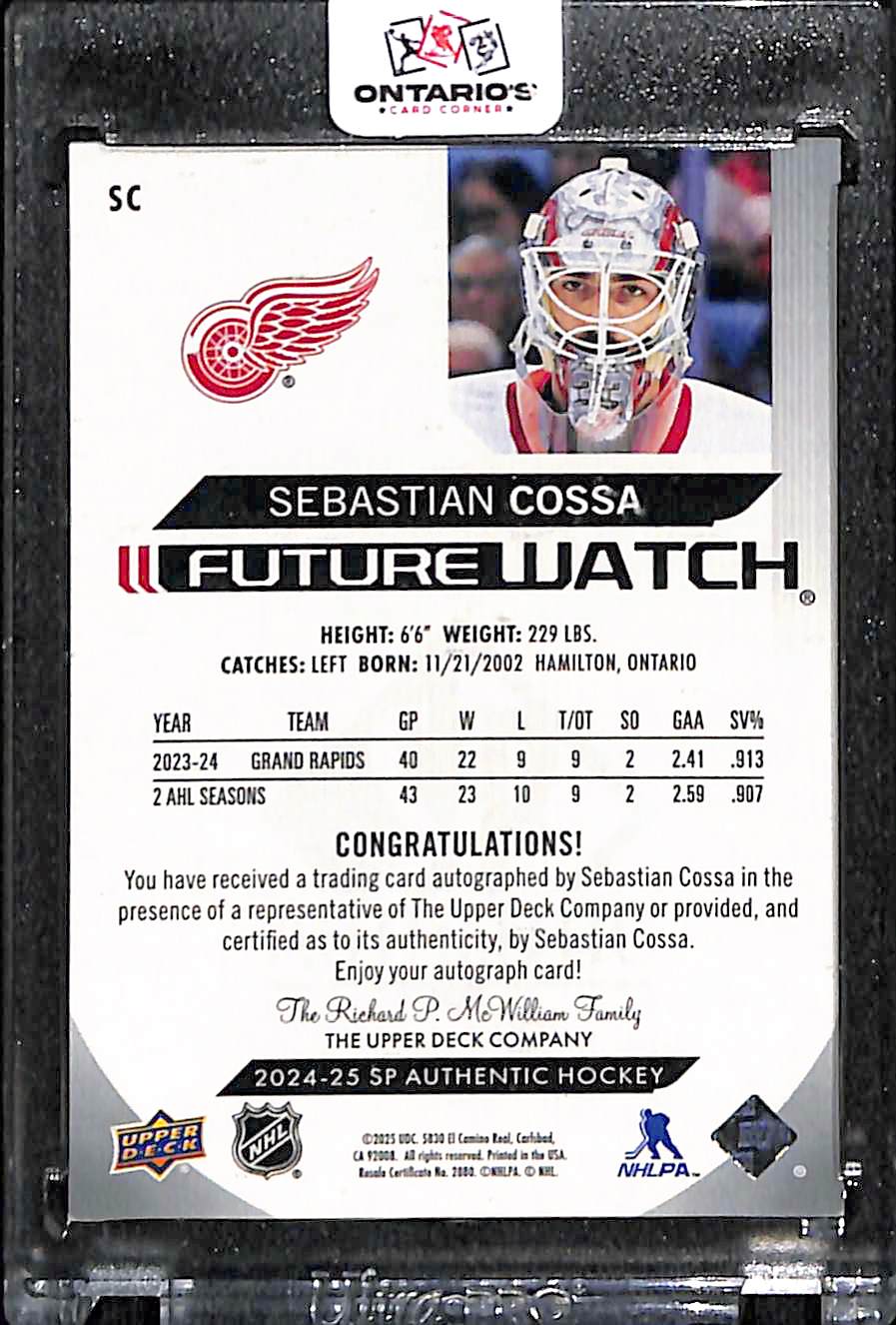 2023 Upper Deck SP Authentic Future Watch Sebastian Cossa #SC 043/999