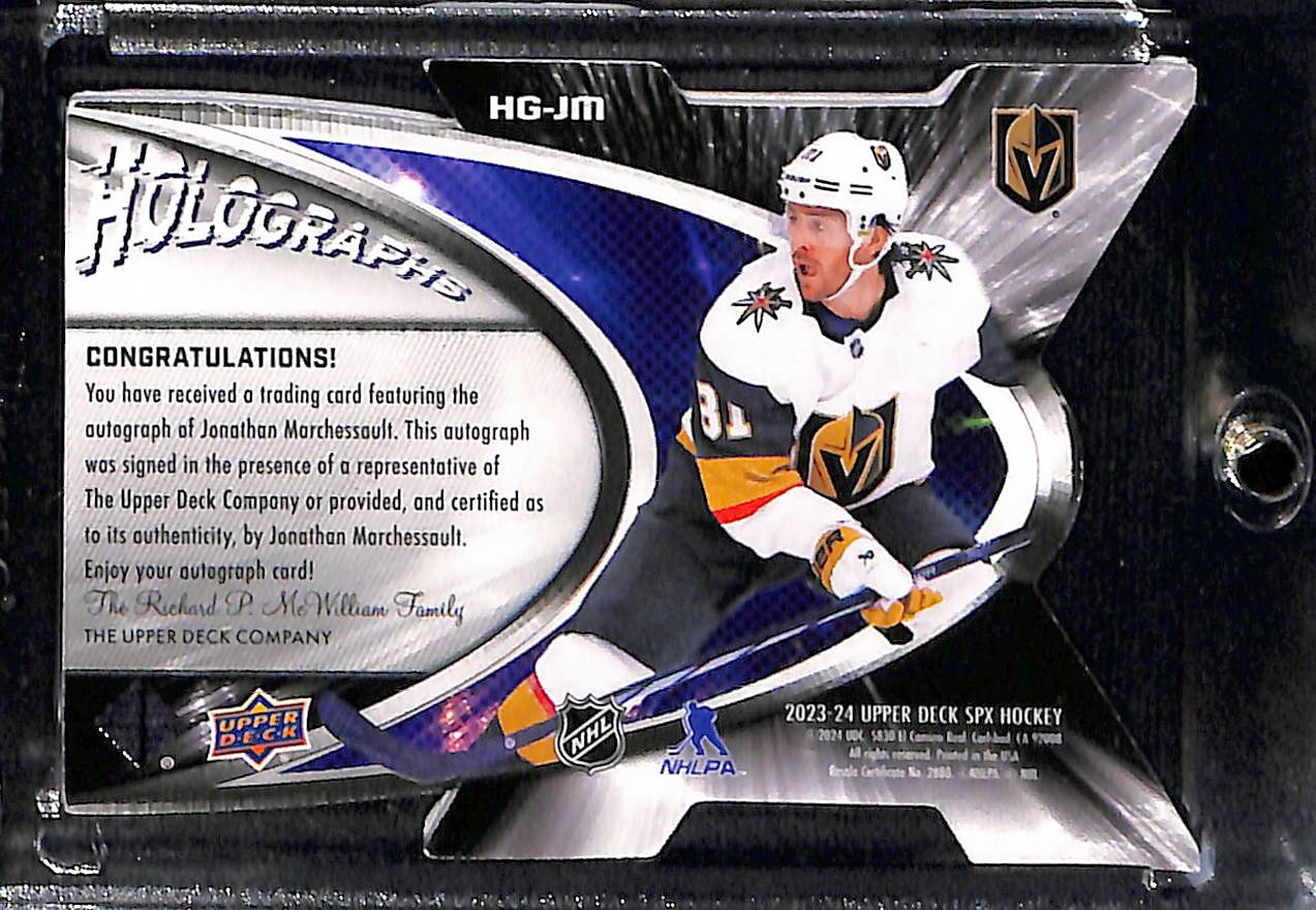 2023-24 Upper Deck SPx Holographs Jonathan Marchessault #HG-JM Autograph