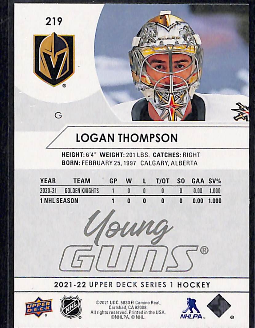 2021-22 Upper Deck Series 1 Logan Thompson #219