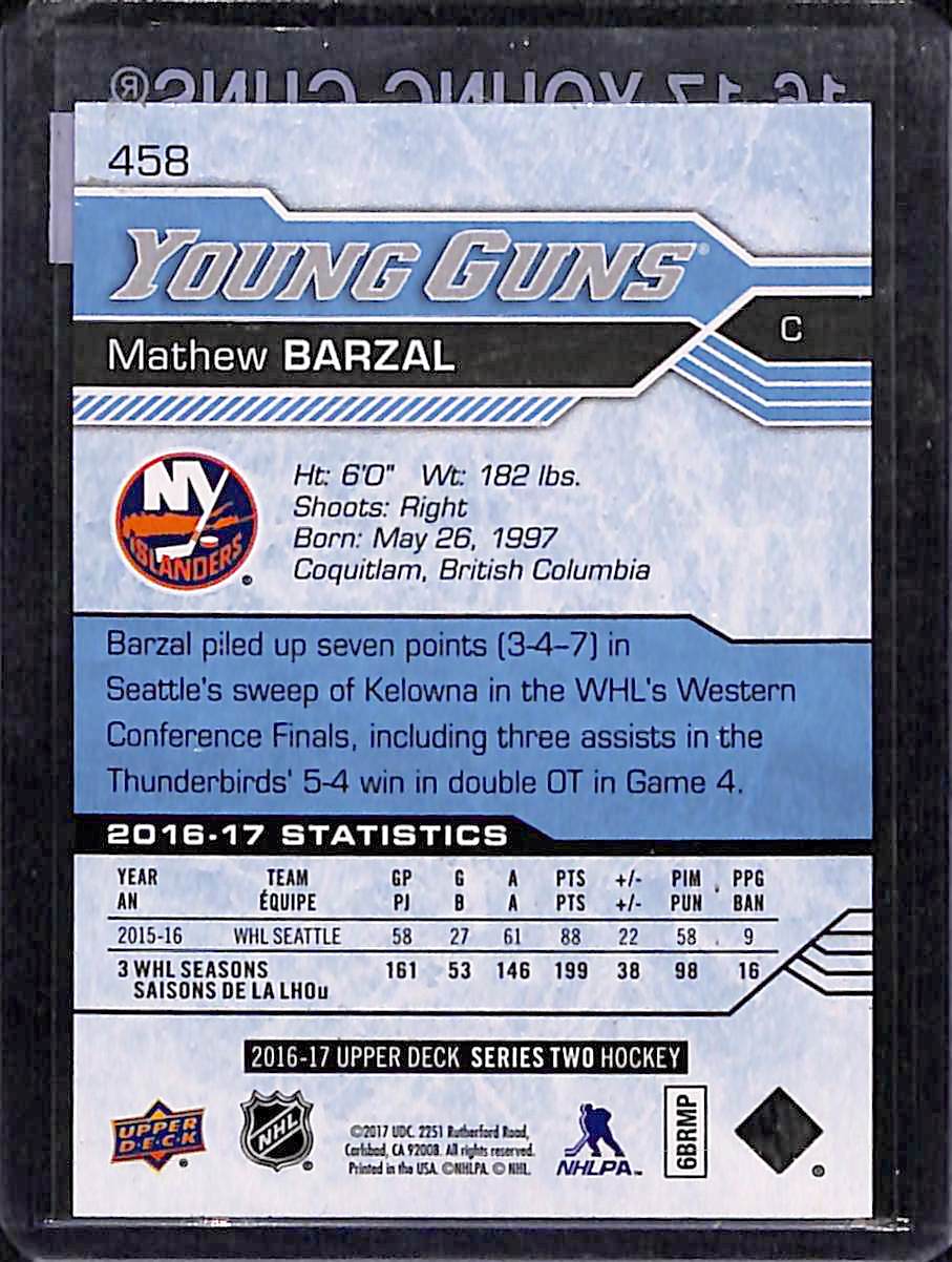 2016-17 Upper Deck Series 2 Mathew Barzal #458