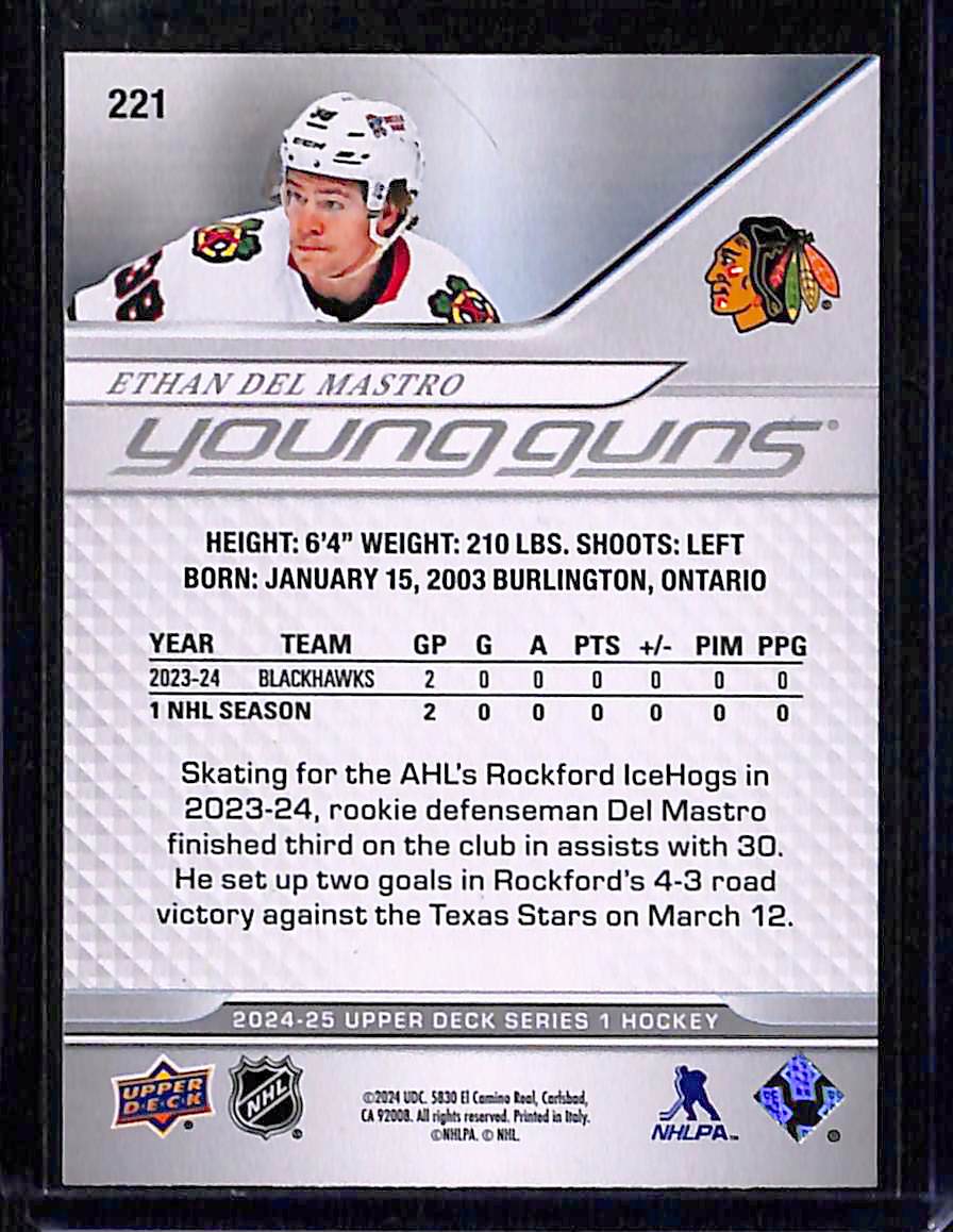 2024-25 Upper Deck Series 1 Ethan Del Mastro #221