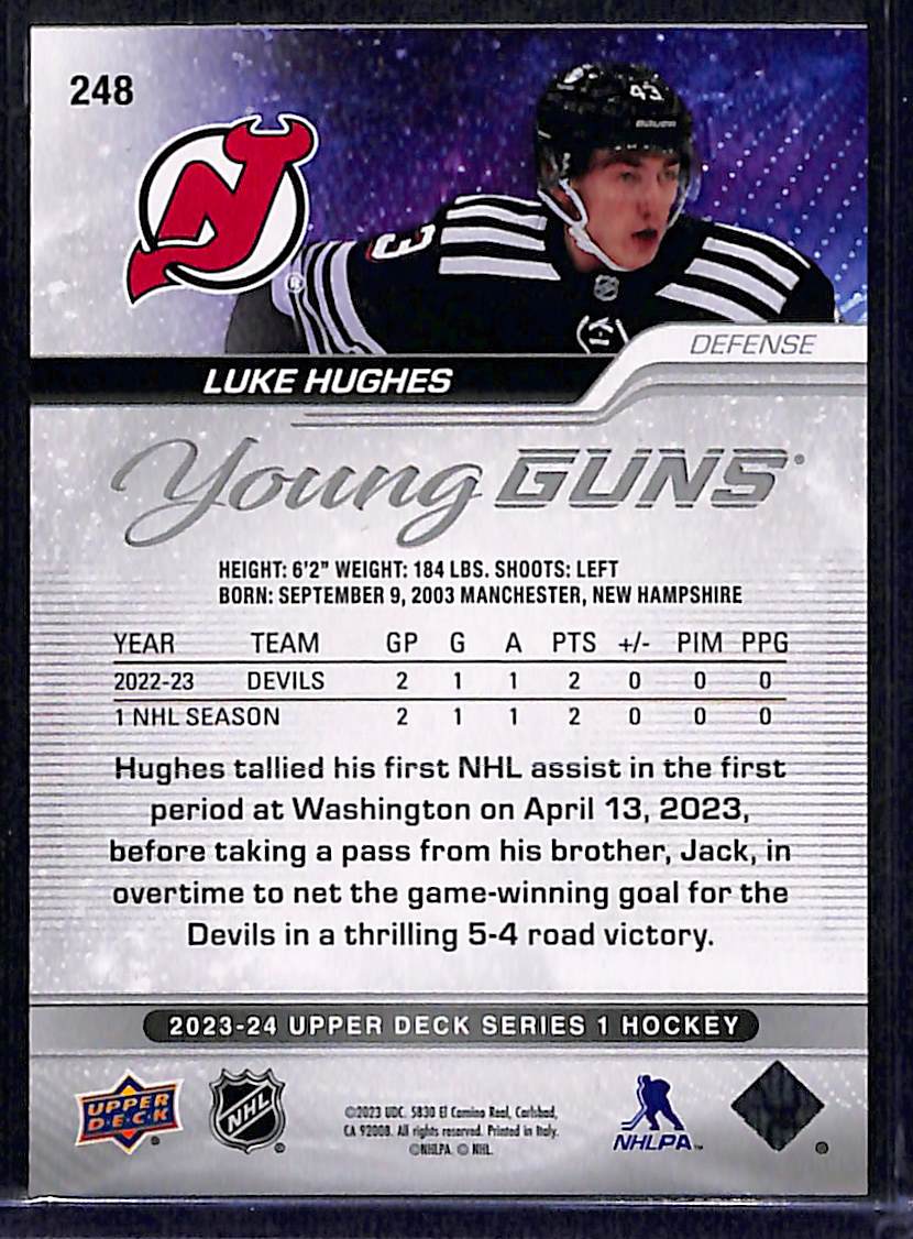 2023-24 Upper Deck Series 1 Luke Hughes #248