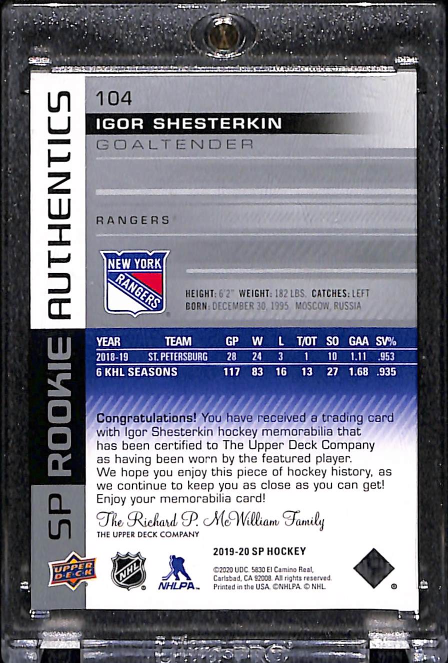 2019-20 Upper Deck SP Igor Shesterkin #104