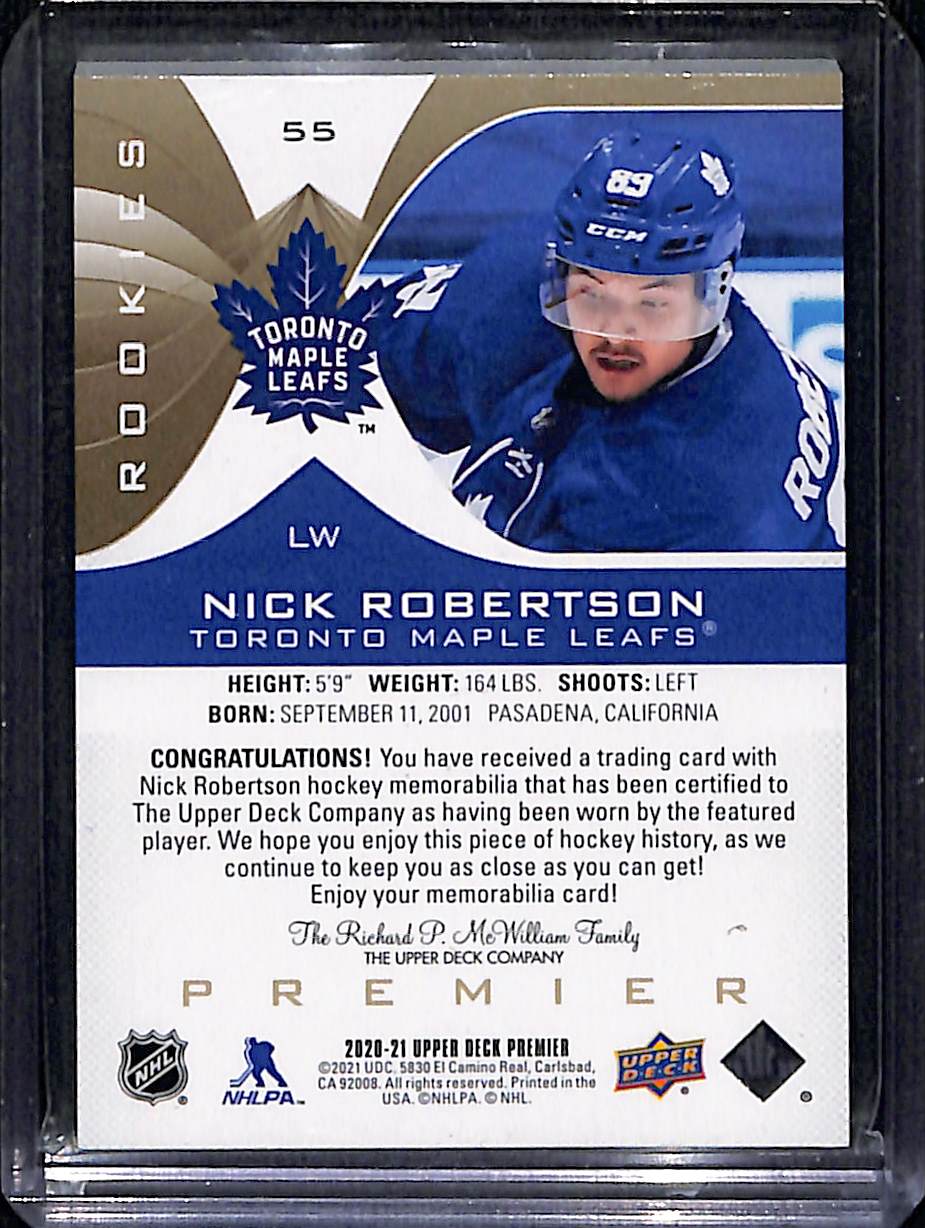 2020-21 Upper Deck Premier Nick Robertson #55