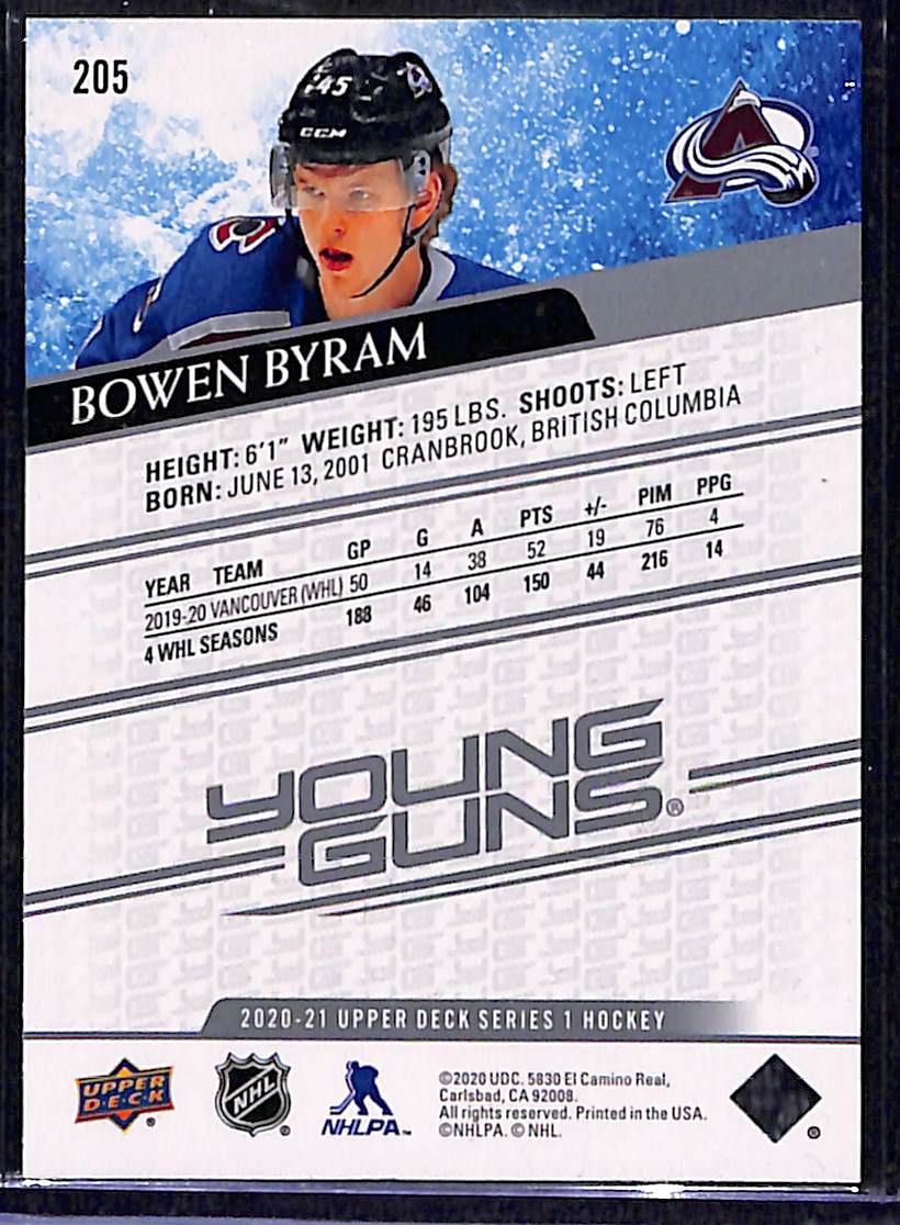 2020-21 Upper Deck Series 1 Bowen Byram #205