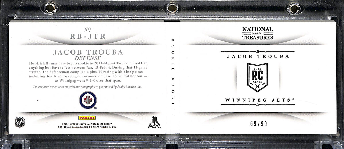 2013-14 Panini National Treasures Jacob Trouba #RB-JTR RPA Booklet