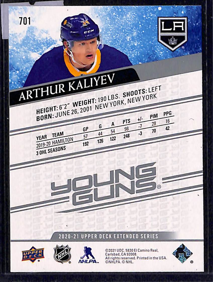 2020-21 Upper Deck Extended Series Arthur Kaliyev #701