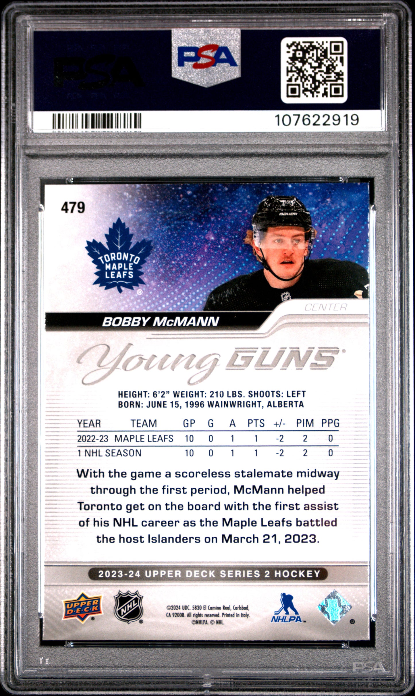 2023 Upper Deck Bobby Mcmann #479 PSA 10