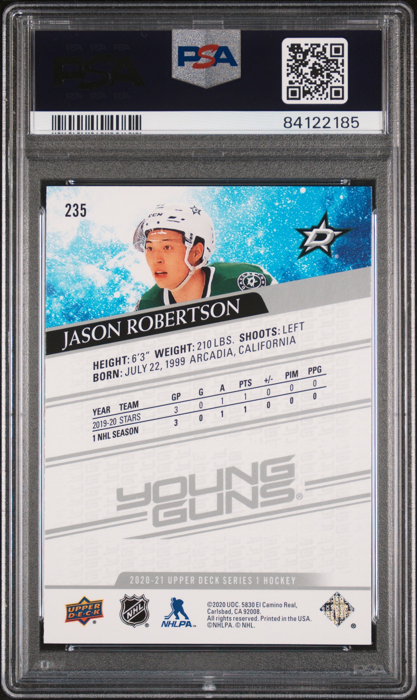 2020 Upper Deck Jason Robertson #235 PSA 8