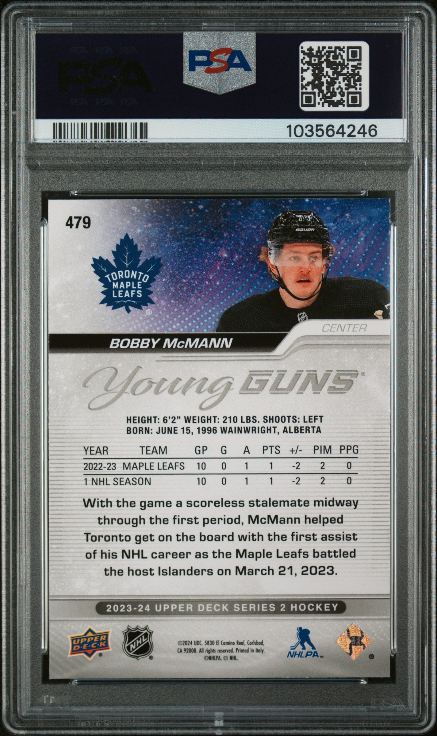 2023 Upper Deck Bobby Mcmann #479 PSA 10