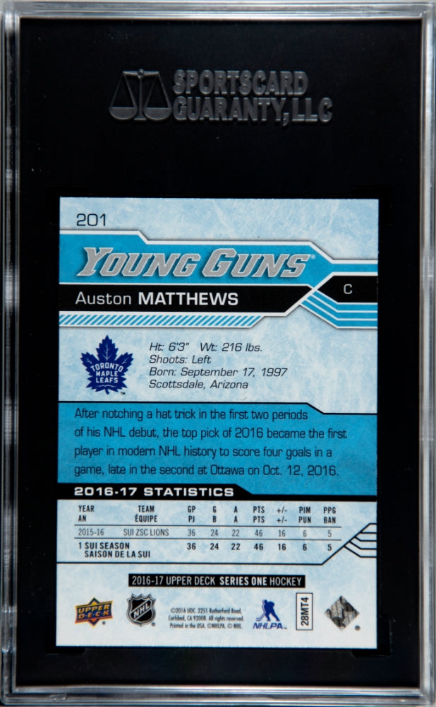 2016 Upper Deck Auston Matthews #201 SGC 10