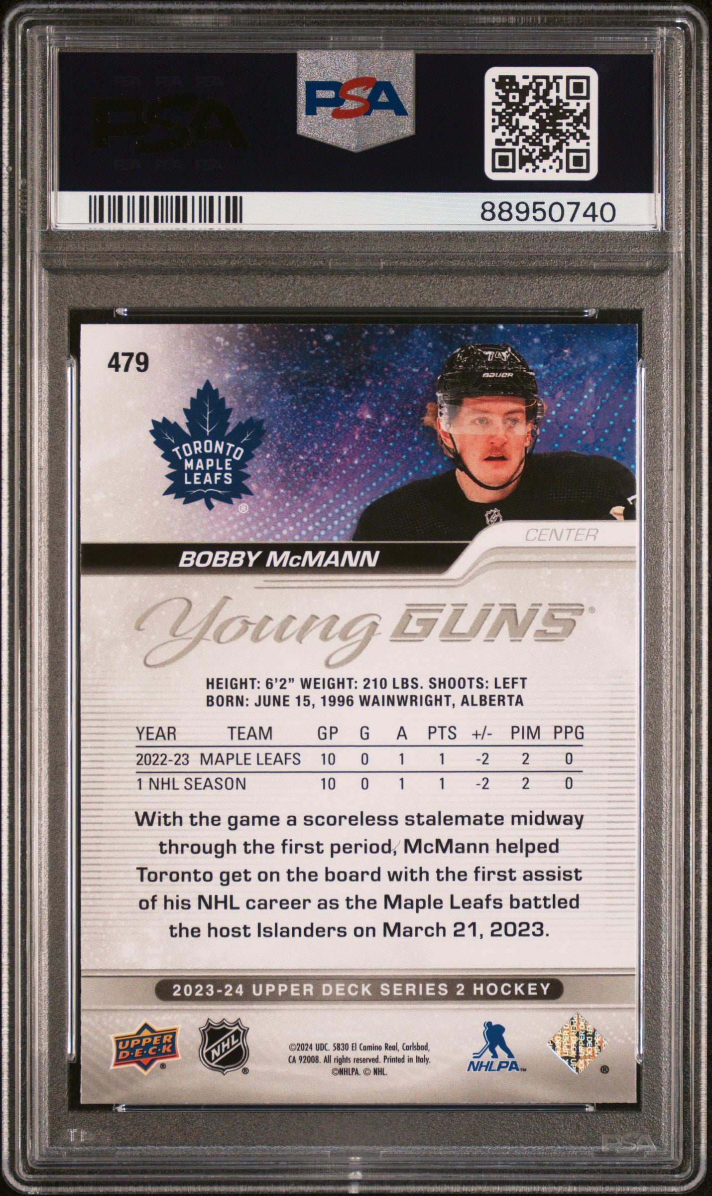 2023 Upper Deck Bobby Mcmann #479 PSA 10