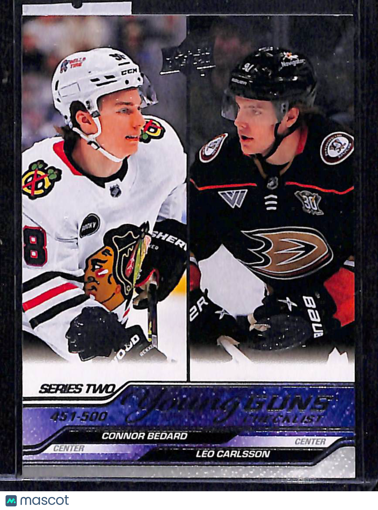 2023-24 Upper Deck Series 2 Young Guns Checklist (Connor Bedard / Leo Carlsson) YG, CL #500