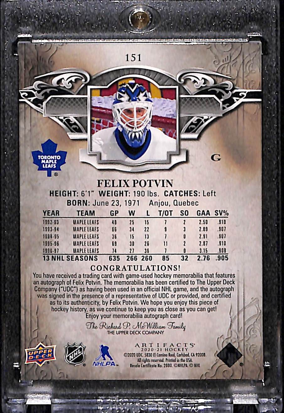 2020-21 Upper Deck Artifacts Felix Potvin #151 38/45
