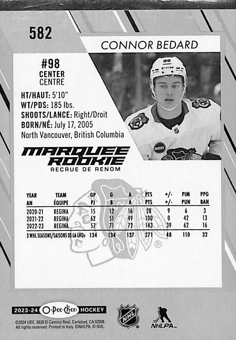 2023-24 O-Pee-Chee Connor Bedard #582