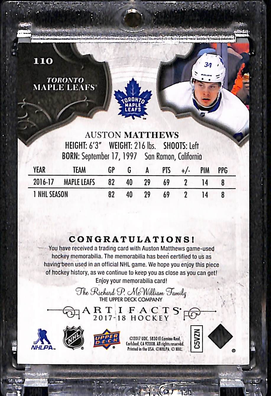 2017-18 Upper Deck Artifacts Auston Matthews #110 17/25