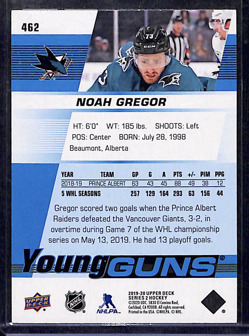 2019-20 Upper Deck Series 2 Noah Gregor #462