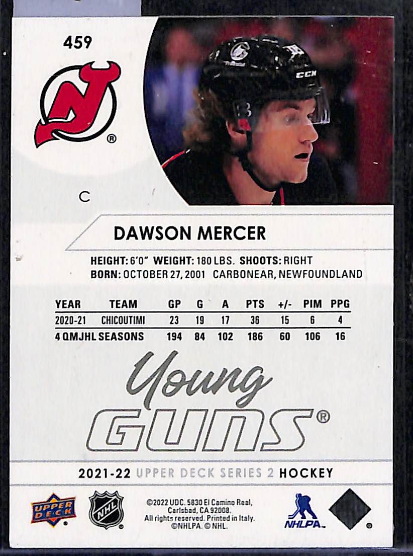 2021-22 Upper Deck Series 2 Dawson Mercer #459