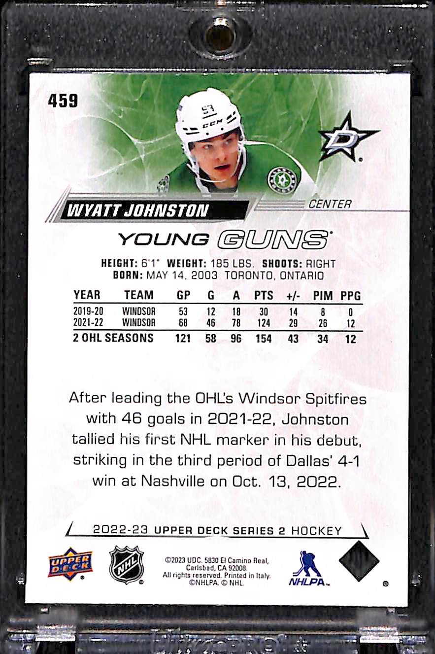 2022-23 Upper Deck Series 2 Young Guns Wyatt Johnston #459