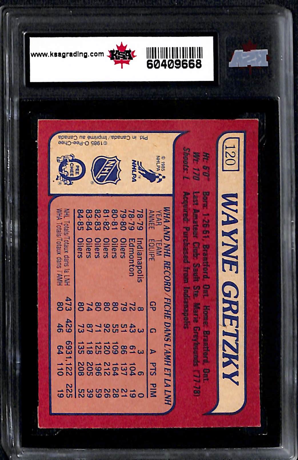 1985-86 O-Pee-Chee Wayne Gretzky #120 KSA 7