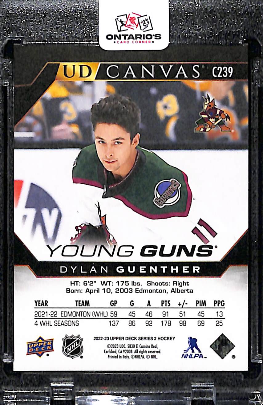 2022 Upper Deck UD Canvas Young Guns Dylan Guenther #C239