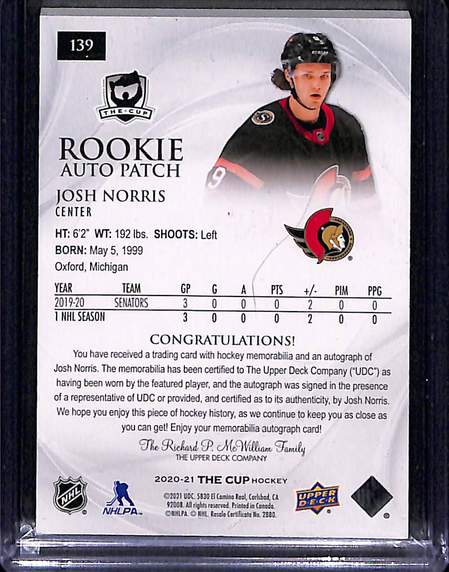 2020-21 Upper Deck The Cup Josh Norris #195 195/249