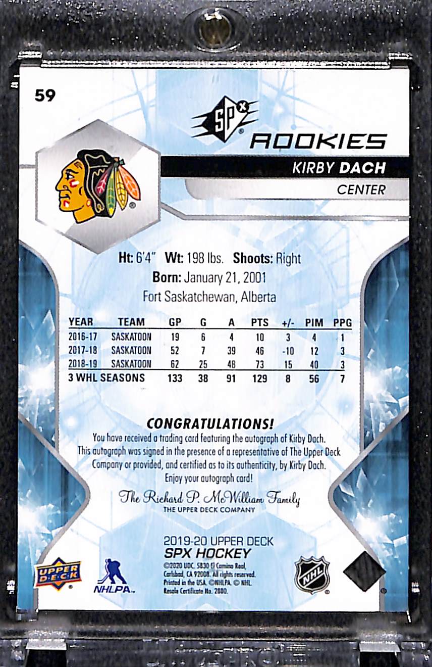 2019-20 Upper Deck SPX Kirby Dach #59 30/49