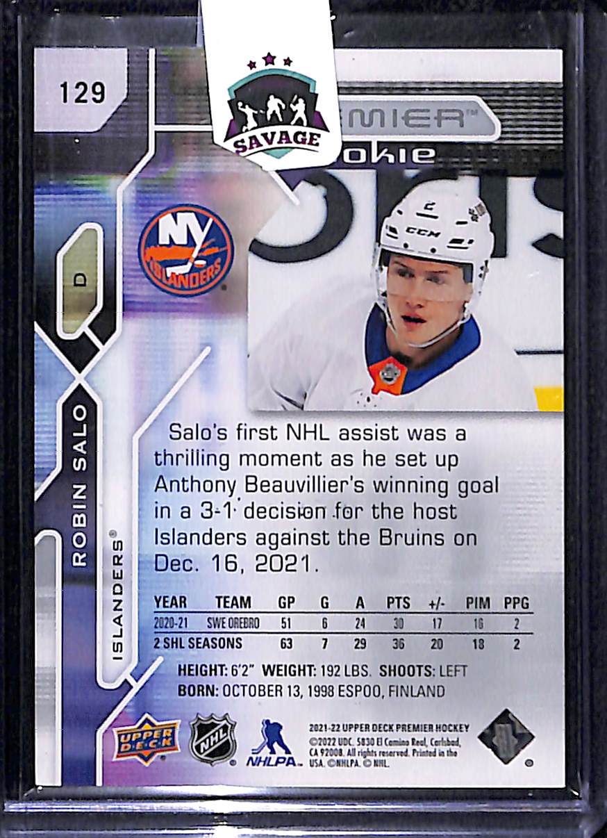 2021-22 Upper Deck Premier Robin Salo #129